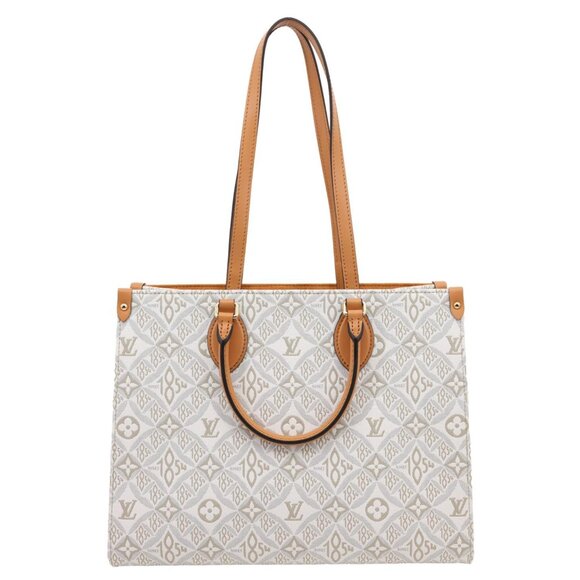 Louis Vuitton  Onthego MM Jacquard Since 1854 Shoulder Bag Off White - Picture 1 of 12